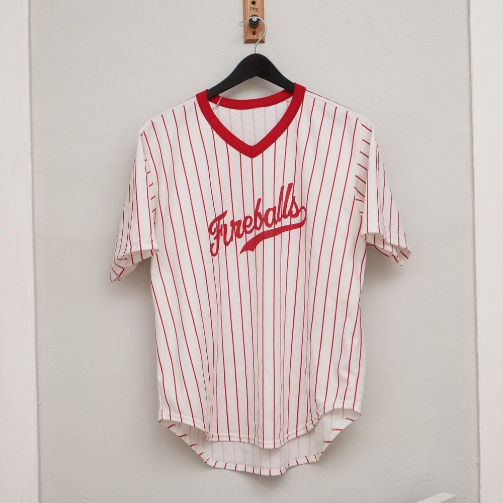 Fireballs | Red Striped Baseball Tee